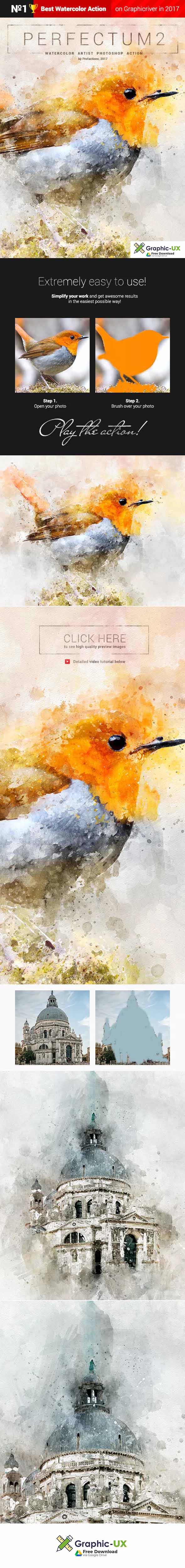 Perfectum 2 - Watercolor Artist Photoshop Action free download – GraphicUX