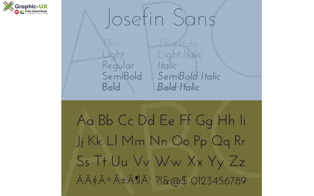Josefin Sans Font Family Graphicux